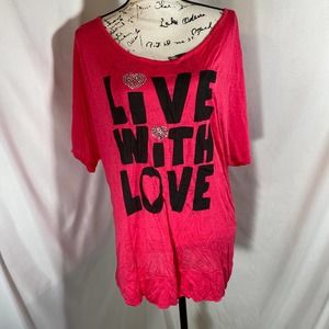 Candy Rain Plus Woman's Short Sleeve Open Back Blouse Sz 2X